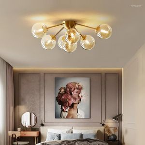 Plafoniere Modern Led Light Luxury Living Room Apparecchi da bagno Paralumi in vetro Paralumi Lampadari