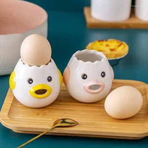 Skålar ägg vit separator söt tecknad modell kök tillbehör enkel separering av vita och äggulor keramik matlagningsverktyg