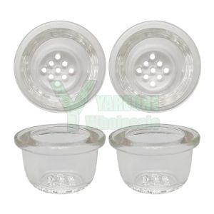 9-hole Replacement Glass Bowl for Silicone Pipe Borosilicate Glass Insert Screen Bowls Perfect Fit Most Rubber Smoking Tobacco Pipes