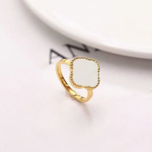 Designer-Kleeblatt-Ring, vierblättriger Glücksring, Verlobungsringe, Designer-Schmuck für Damen und Herren, goldener Herzring, Luxusschmuck, Geschenk zum Valentinstag, Muttertag