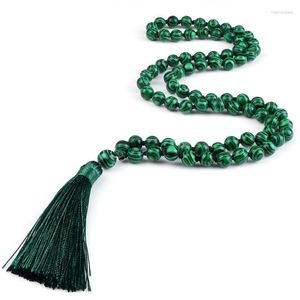 Strand pärlstavsträngar mode 108 mala pärlor bönhalsband för kvinnor män 8 mm tiger ögon svart onyx malachite meditation yoga smycken raym2