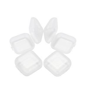 Mini contenitori di plastica trasparenti quadrati vuoti con scatola con coperchi Scatola di immagazzinaggio per tappi per le orecchie per gioielli dh956