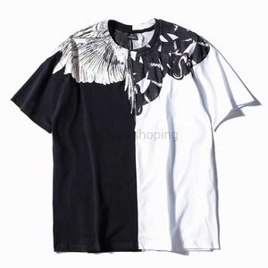 Mb Trendy Marcelo Classic Black and White Yin Yang Water Drop Wings Feather Short Sleeve Men's Women's T-shirtab75 15