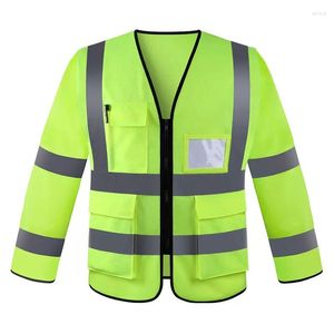 Gilet da uomo Abbigliamento riflettente Abbigliamento da lavoro di sicurezza a maniche lunghe Protezione solare Uomo resistente allo sporco