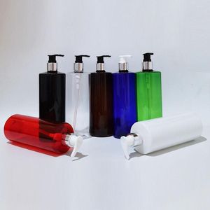 収納ボトル14PCS 500mlプラスチックローションポンプ化粧品メイクアップコンテナシルバーアルミニウムペットシャンプーシャワージェルボトル