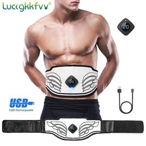 Portable Slim Equipment Spierstimulator EMS Buikgordel Trainer Lcd-scherm Abs Fitness Training Home Gym Gewichtsverlies Lichaam Afslanken buiktraining 230621