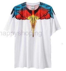 Mb Trendy Brand New Wings Short Sleeve Marcelo Classic Feather Men's and Women's Printed T-shirt07fk 42F12