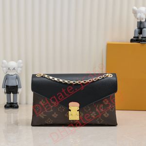 2023 High quality women's bag with soft calf leather and unique design of canvas for evening wear style. Gold chain can be folded into a short shoulder strap for carrying