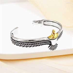 Bangle Viking Eagle Valentines Day Gift For Boyfriend Justerbar Open Tribal Wildlife Jewelry Lndian Wing Armeletbangle BangleBangle Raym22