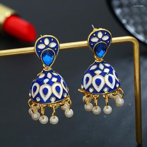 Dingle örhängen unik bohemsk droppe för kvinnor pärla tofs uttalande örhänge brud brincos thailand semester party charm smycken gåva