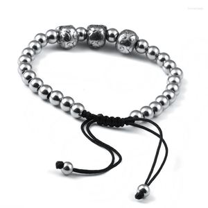 Braccialetto Gioielli di moda Anil Arjandas Uomo Ragazza Bracciali Teschio Perline 6 Mm Alta qualità BC-0071 Raym22