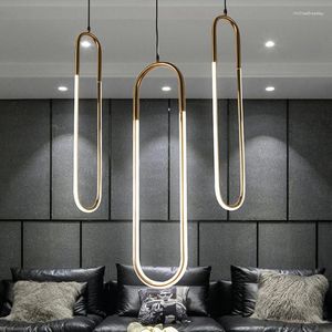 Pendant Lamps Modern Creative Golden LED Chandelier Energy Saving Nordic Wrought Iron Restaurant Lamp Lighting Bar Living Room Loft