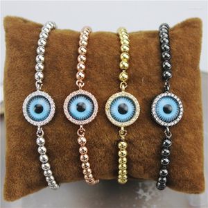 Link Armbänder 10 teile/los Design Bunte Runde Auge Stecker Cz Armband Überzogene Kubische Zirkon Komponente Großhandel