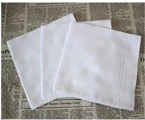100% хлопковой платок белые карманные квадраты Hanky ​​Hanky ​​38 см*38 см DC138