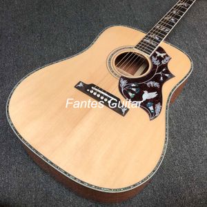 Custom D Body Dreadnought Dove Acoustic Guitar with KOA Back Side
