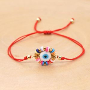 Cazibe bilezikleri zastyt kırmızı ip bileklik Yunan göz bilincini kadınlar için kötülük pulsera 2023 moda mücevherler ayarlanabilir ip bilekliği