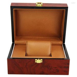 Смотреть коробки Vintage Luxury Box Wine Red Натуральные деревянные ювелирные ювелирные ювелирные изделия. Проблема дисплея Организатор Организатор Шоу -Шоу День день рождения подарок