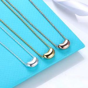 18k Gold Silver Luxury Brand Peandant Halsband Bean Peas Söt modedesigner Kortkedja Choker Halsband smycken gåva för kvinnor