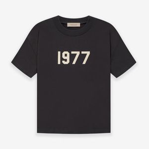 1977 Essentials Vintage Short-Sleeved Mens 디자이너 T 셔츠 패션 티셔츠 All Cotton Fog Double Line Essentail T 셔츠 일반 T 셔츠 남자 티셔츠 크기 S-XL