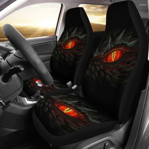 Car Seat Covers Fire Dragon Eye Custom Accessories Pack Of 2 Universal Front Protective Cover