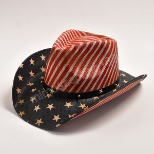 Vintage Panama Paper Grass Hat for Men's and Women's Fashion Printing Western Cowboy Hat Outdoor Travel Beach Sun Hat