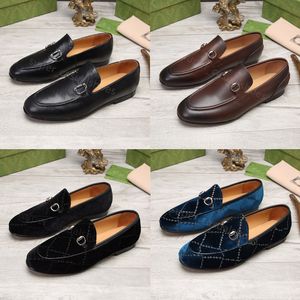 Designers Shoes Luxurious Men Loafers Genuine Leather Brown black Mens Suede Casual Designer Dress Shoes Slip On Wedding Shoe with box 38-46