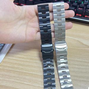 Cinturini per orologi Cinturino in titanio massiccio da 22 mm Cinturino per uomo Donna Bracciale leggero Argento Nero Accessori per chiusura cinturino