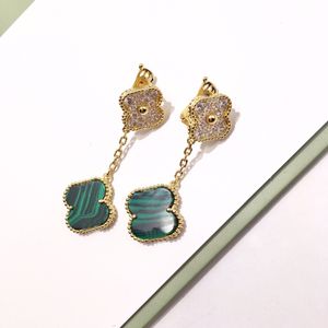 Классические серьги дизайнер van clover stuce earing luxury four-leaf flower charm Женщины ушные ушные засоры цветочные украшения Womam 90