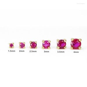 Studörhängen Canner 6st/Set Multi-Size 1,5-4 mm Liten färgglad zirkonpiercing 925 Sterling Silver Women Earings Fina smycken