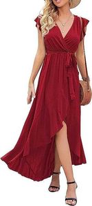 2023 new casual solid color sexy split bandage irregular big swing dress long skirt