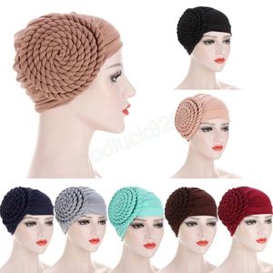 Braids Indian Women Muslim Hijab Chemo Cap Bonnet Islamic Arab Hat Strech Hair Loss Turban Cancer Femme Headwear Wrap Scarf Caps