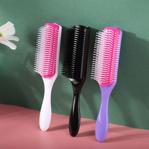 Hair Comb 9 Rows Styling Hair Brush Straight Curly Hair Detangling Brush Scalp Massage Hairbrush for Women Home Salon