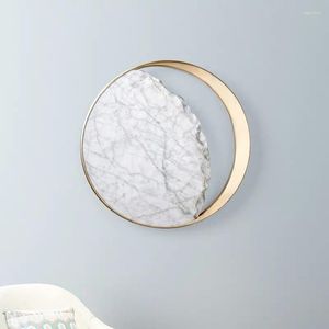 Wall Lamps Nordic Postmodern Circular Marble LED 90-260V Indoor Creative Art Design Bedroom Fashion Simple Lighting Luminaire