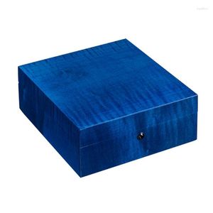 Watch Boxes & Cases Dark Blue Storage Piano Paint Design Brand Mechanical Display Box Jewelry Package BoxWatch