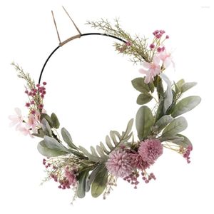 Dekorativa blommor konstgjorda växter utomhus Garland realistiska blommor kranshänge kreativa 41x32 cm rosa plast hängande dekor