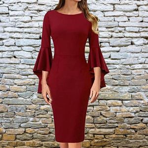 Casual Dresses Women Slim Fit Leaf Sleeve Manufacturers Foreign Trade Hip Dress Formal Short For