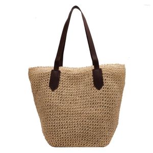 Kvällspåsar Kvinnor Shouder Bag Bohemian Straw Handväska Summer Beach vävd underarm Stor Crochet Tote Shopping