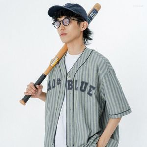 Bluzki damskie marajuku marka vintage Stripe Baseball koszula