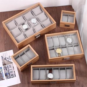 Watch Boxes 2/3/6/10 Grids Retro Wooden Display Case Durable Packaging Holder Jewelry Collection Storage Organizer Box Casket