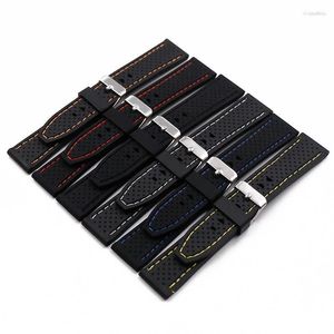 Watch Bands Men's Silicone Strap Buckle 20mm22mm24mm Accessories Sports Waterproof Stitching Rubber Women Men Band