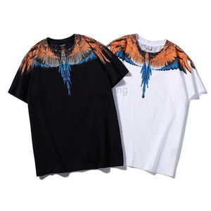 Brand Mb Water Drop Feather Wings Printed Short Sleeve T-shirt for Men and Women Loose Half Sleevewpt3