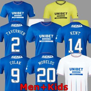 23 24 Rangers Soccer Jerseys Glasgow 2023 2024 Home Away 3rd Tee Champions 150th Legendary Version Defoe Barker Merelos Men Kids Kids Training