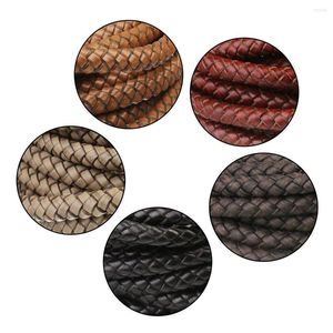 Dangle Earrings European And American Braided Leather Cord 6mm Round Diy Hand-woven Bracelet Material