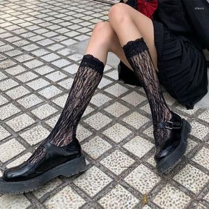 Meias Femininas Tubo Intermediário Feminino Meias Doces Meias Casuais para Meninas Sapatos Acessórios com Borda de Renda