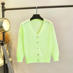 Kvinnors stickor Autumn Sweater Cardigan Female Sunscreen Shawl Thin Coat Ladies Long STED Summer Air Conditioning Coats G46