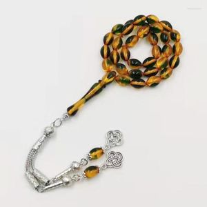 Strand Tasbih Yellow Resin Men'sブレスレットイードマスバハのイスラム教徒の贈り物2023デザインMisbaha Arabic Rosary