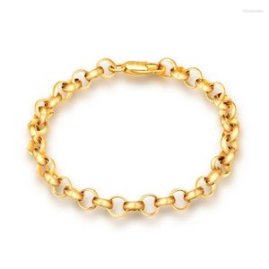 Pulseiras de elo Corrente WQQCR Atacado Pulseira de pérola de ouro 6 mm Europa e América Círculo Item Decoração Colar 20 cm Raym22