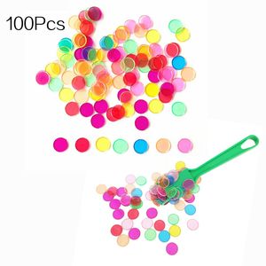 Puzzles 100Pcs Montessori Color Cognitive Math Learning Education Toys For Children Magnetic Stick With Plastic Coin Classroom Supplies 230621