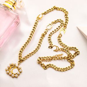 Never Fading Gold Plated Brand Designer Pendants Necklaces Stainless Steel Letter Choker Pendant Necklace Chain Jewelry Accessories ZG1825