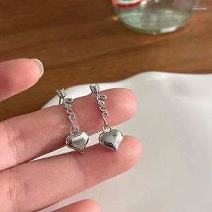 Stud Earrings Y2K Silver Color Arrow Letters Love Cute Heart Dangle For Women Fashion Sweet Cool Female Jewelry Gifts